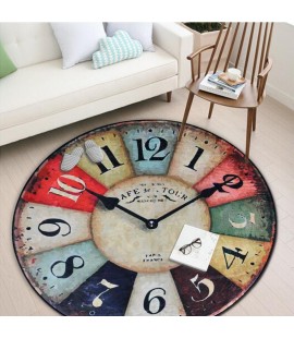 Clock Decorated Floor Mat